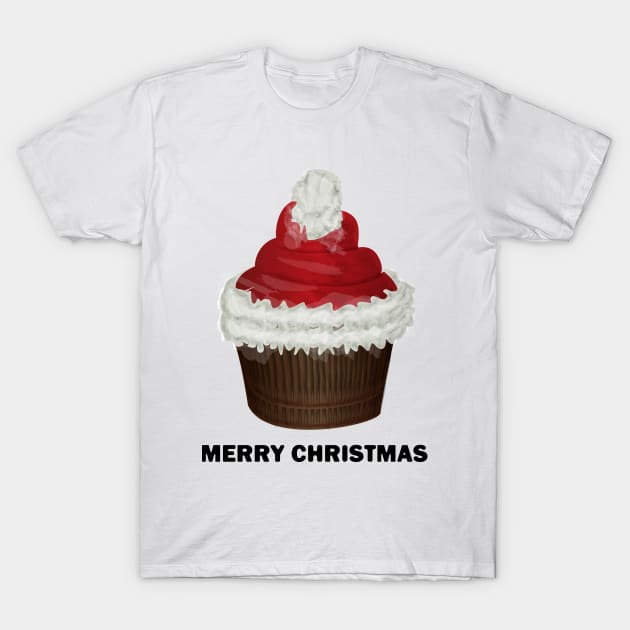 Cupcake Christmas T-Shirt by Salma Ismail
